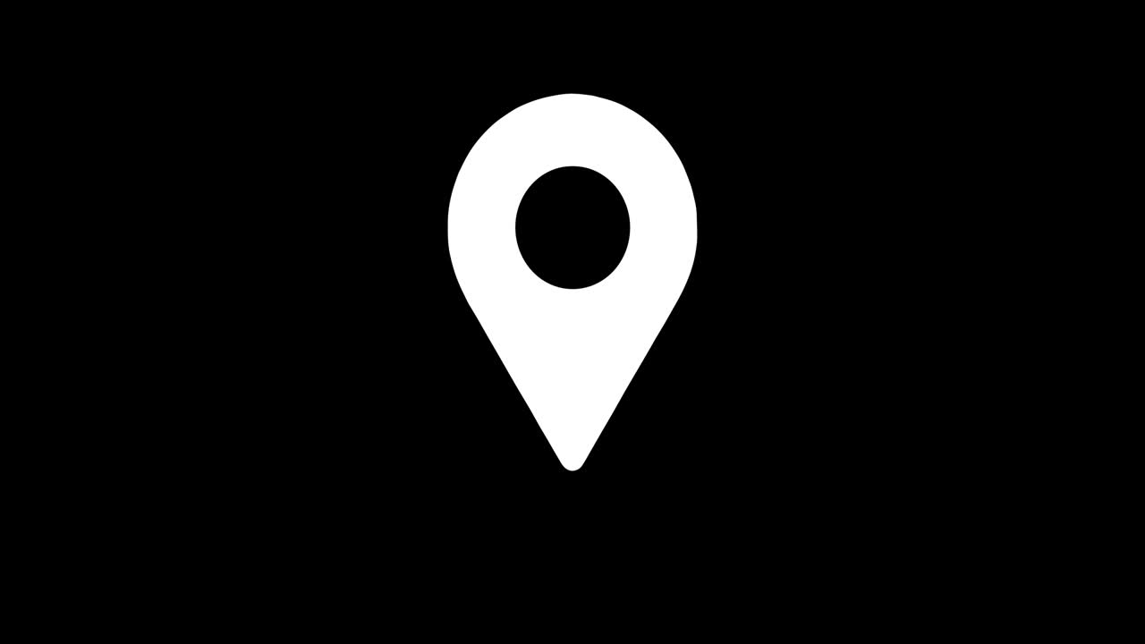Location sign - Map pointer white pin mark sign. Alpha channel, 4K