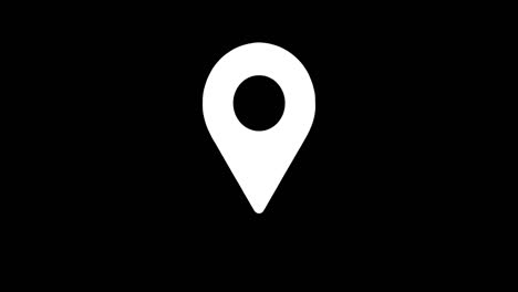 Location sign - Map pointer white pin mark sign. Alpha channel, 4K