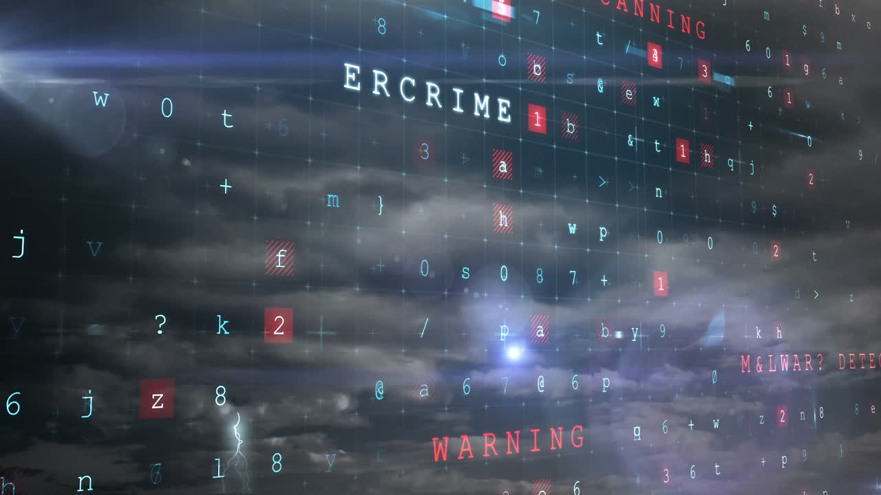 código binario contra nubes blancas 4k