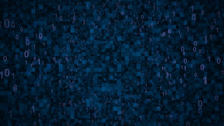 Neon Digital binary background. Seamless loop 4k background for network, big data, data center, digital event