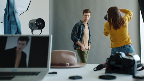 sesión de estudio de fotografía de moda