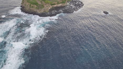 Cook-Island-And-Fingal-Headland-At-Tasman-Sea-In-New-South-Wales,-Australia---aerial-shot