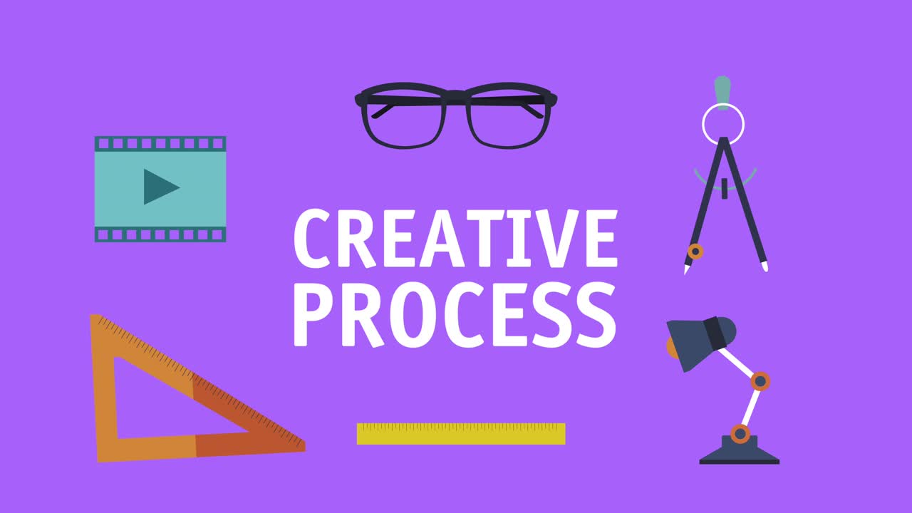 proceso creativo de letras con animación de suministros