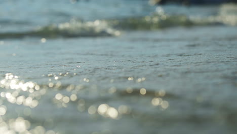 close-up of water waves on the beach