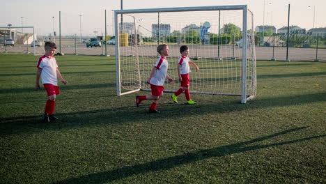 young soccer players in action