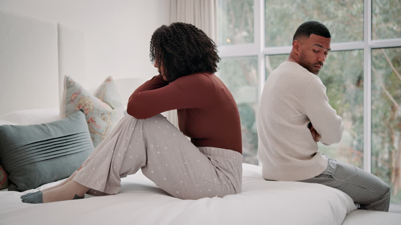 Couple facing relationship problems in the bedroom