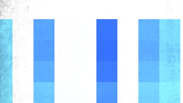 patrón de rayas azules y blancas vintage en un fondo grungy