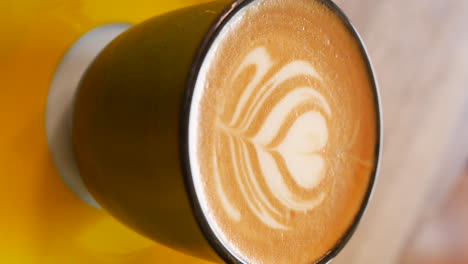 latte with heart design