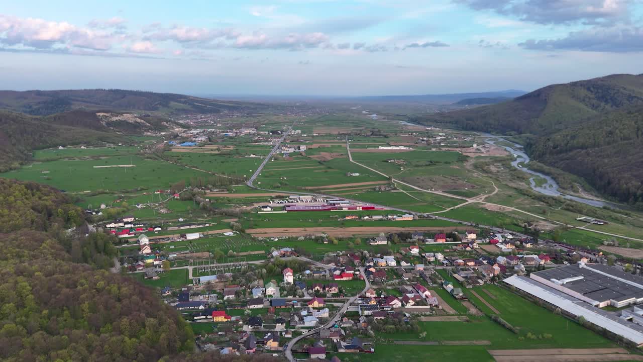 Gura Humorului town with Filatura and 23 August buildings
