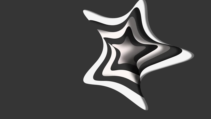Striking black and white striped pattern on a dark backgroun