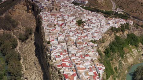 aerial view of a spanish mountainside village