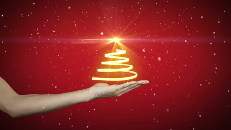 Hand-Präsentiert-Weihnachtsbaum-Design-