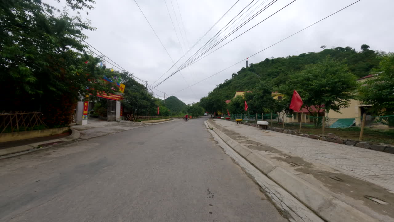 Rural Town Through The Highways Along Ha Giang Loop, Ha Giang Province, Vietnam. POV Shot