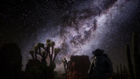 la formación de astronautas y estrellas de la vía láctea en el valle de la muerte