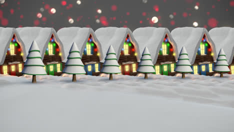 animation of stars falling colorful lights over houses with fairy lights