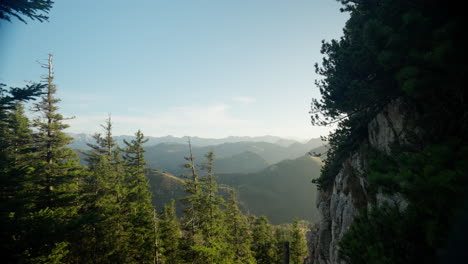 beautiful mountain view during sunset in the alps