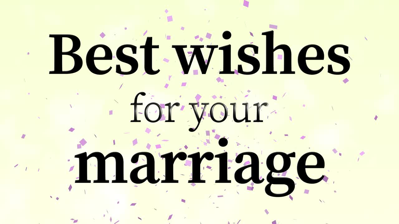당신의 결혼에 대한 가장 좋은 소원 문자 메시지 애니메이션 모션 그래픽