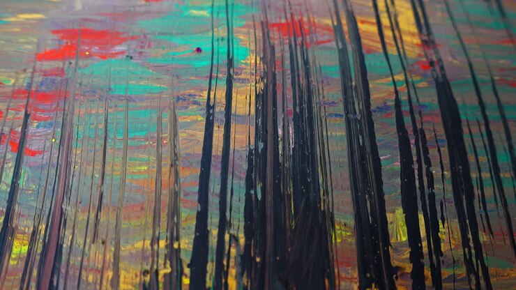 Abstract drawing painted with gouache