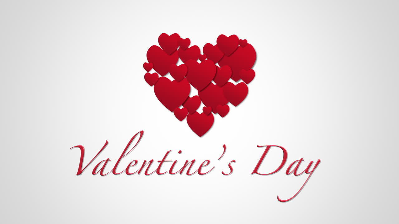 San Valentino con motivo a cuori rossi su sfondo sfumato bianco
