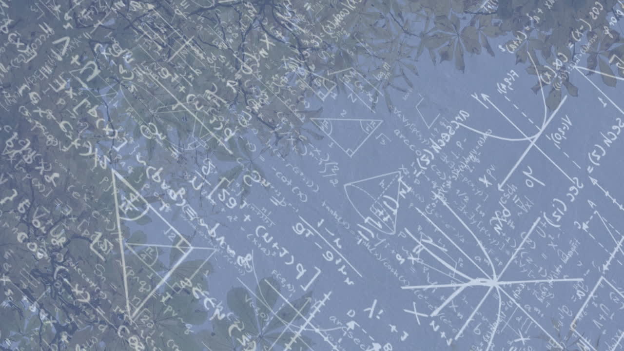 회색 배경에 수학 수식의 애니메이션