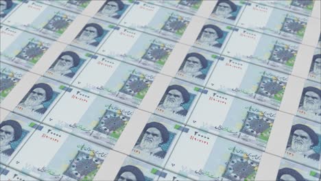 20.000-Iranische-Rial-Banknoten,-Gedruckt-Von-Einer-Geldpresse