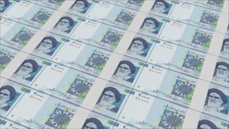 20000 iranian rial banknotes printed by a money press