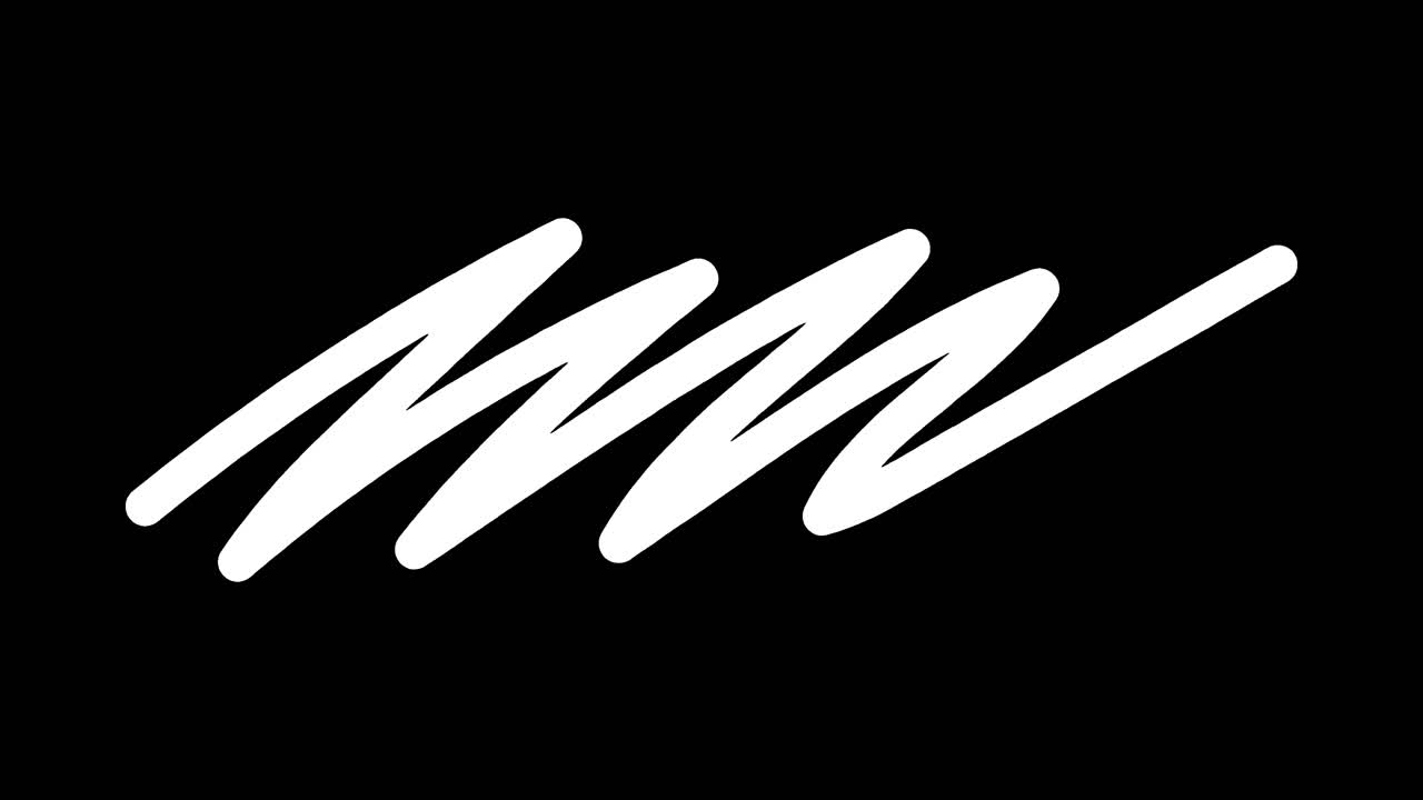 Abstract White Wavy Line Animation on Black Background