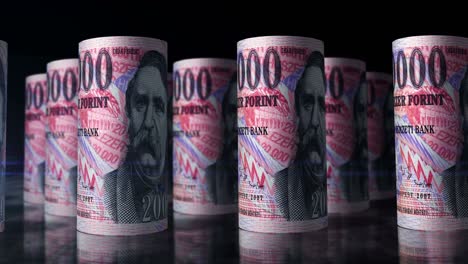 hungarian forint money banknotes rolls seamless loop