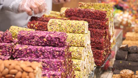 colorful turkish delights on display at a market