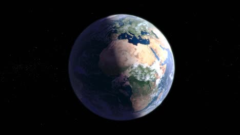 earth rotating on its axis in black space