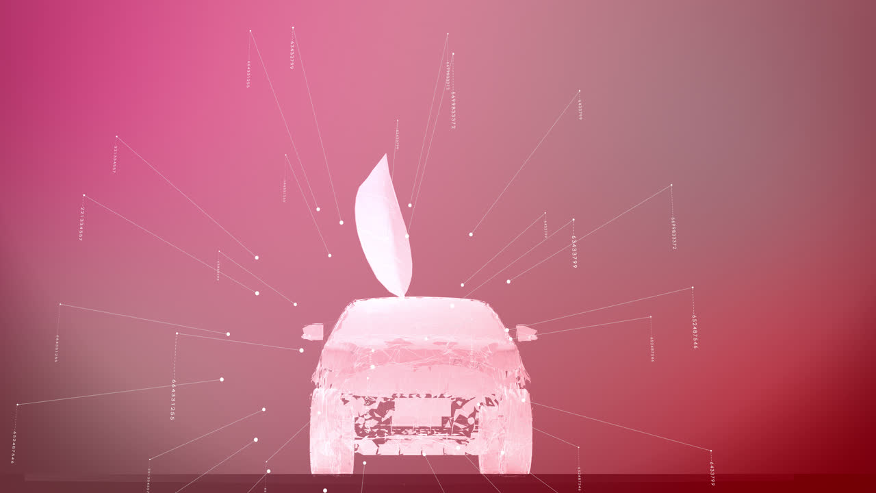 4k 전기 자동차 모션 그래픽 루프 레드