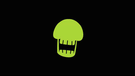 green cartoon skull