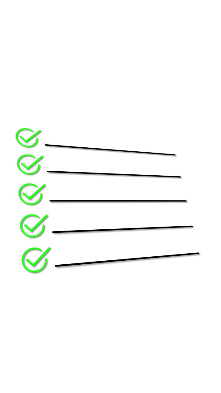 Bright green check marks align empty black lines background checklist graphic leaves space for