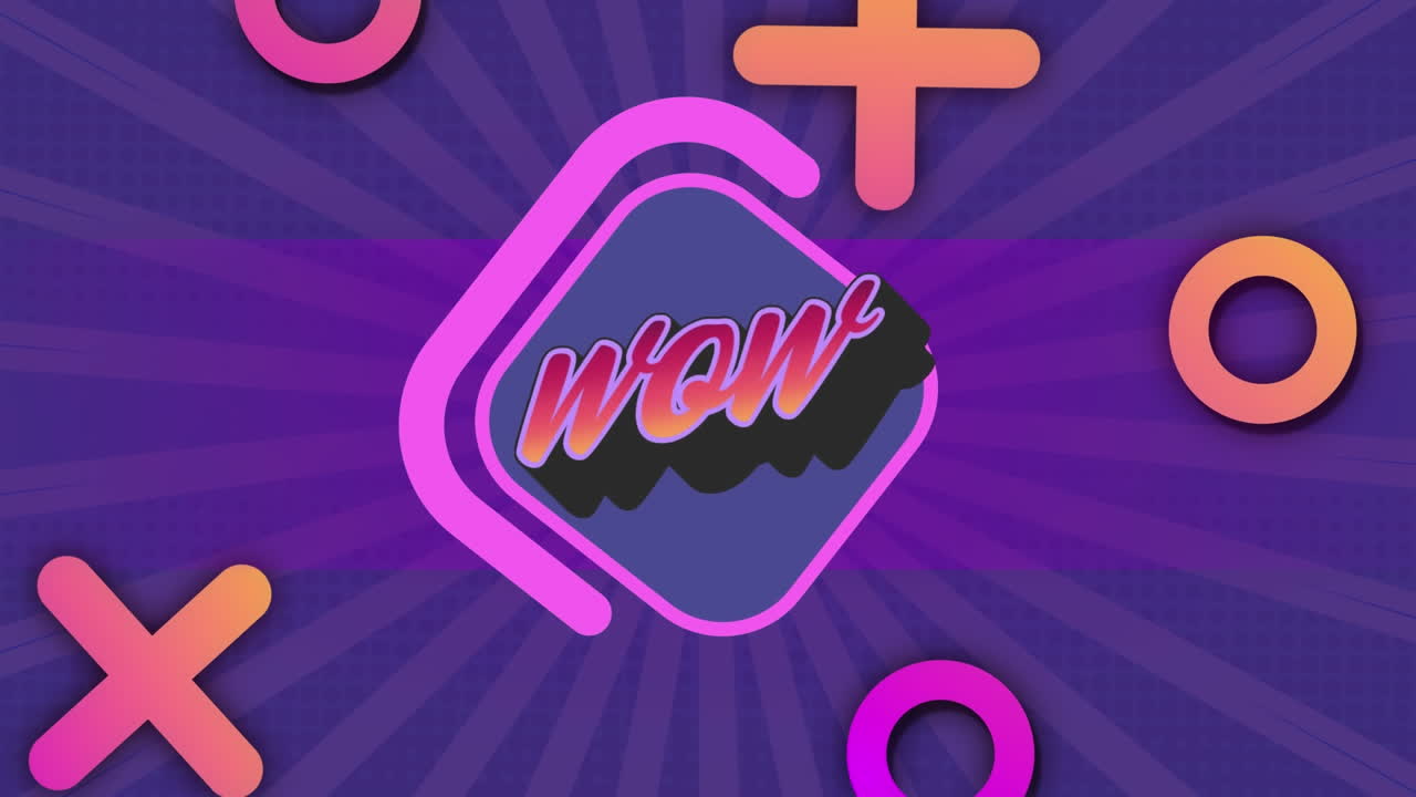 animación del texto wow sobre las formas