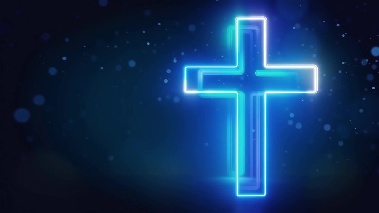 Croce Cristiana Luce Celestiale Sfondo per il Culto.