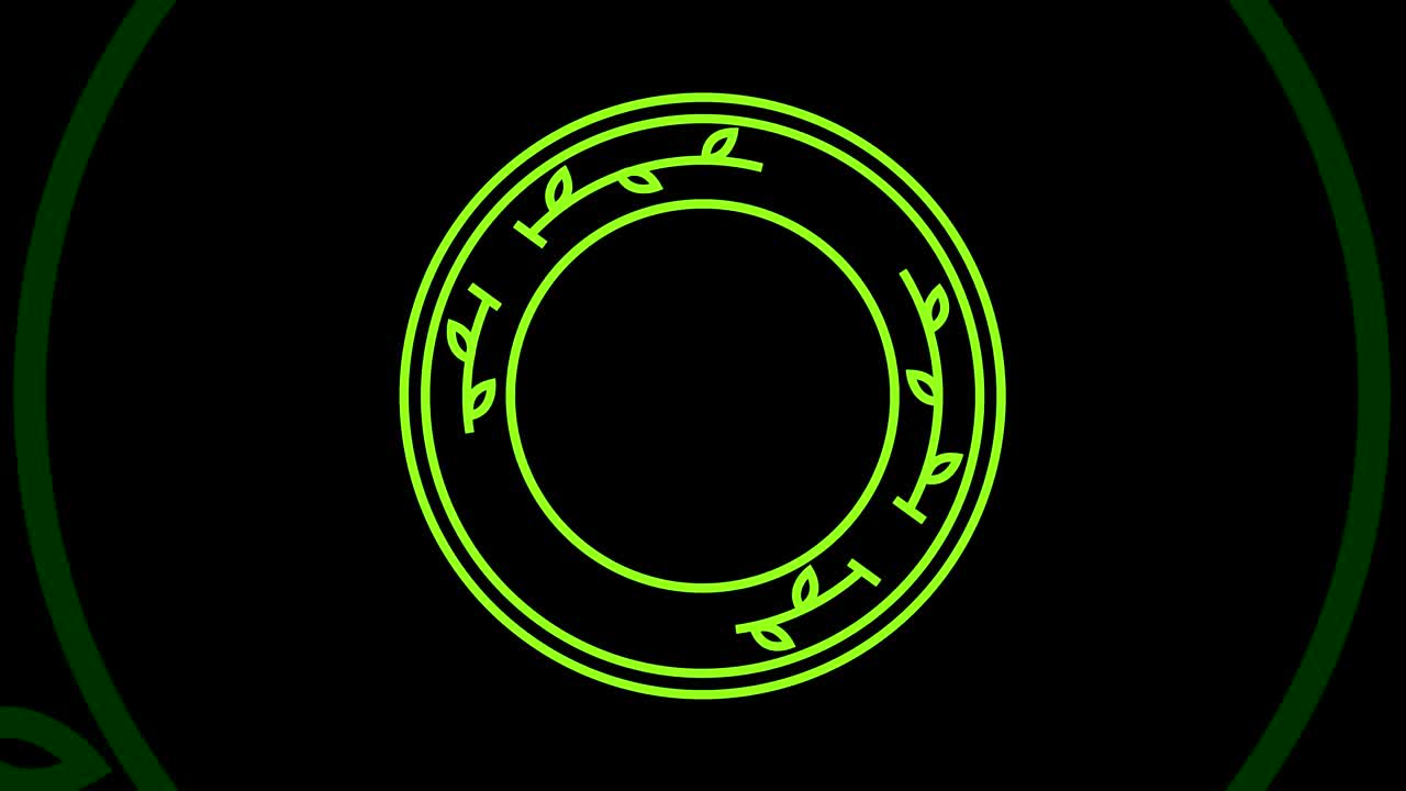 diseño gráfico que gira en el centro y aumenta el tamaño, para cubrir todo el fondo y desaparecer.