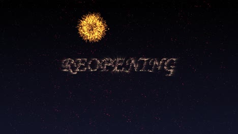 colorful firework animation for opening or reopening of business concept