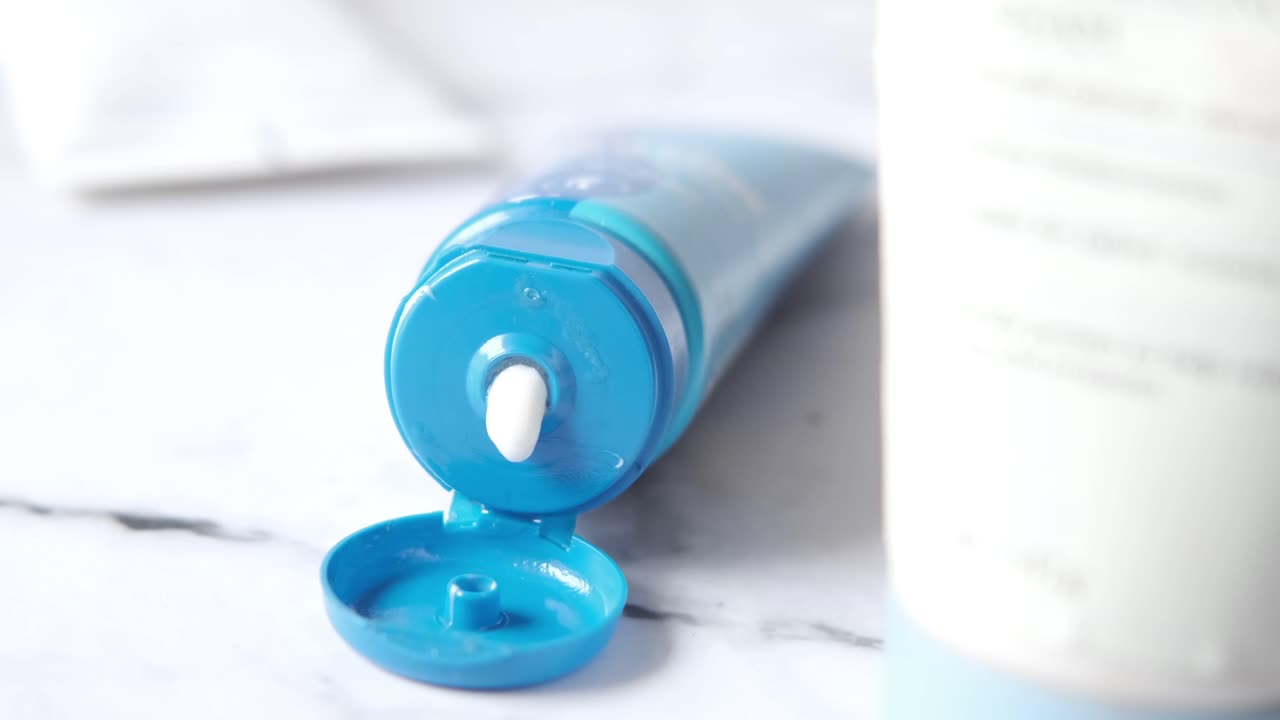 Open Tube of Blue Face Cream