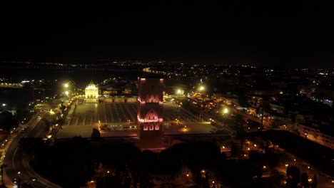 rabat's hassan tower is a historic minaret, while the mausoleum of v is a royal burial site. both landmarks are located in the capital of morocco, symbolizing its rich history and culture.