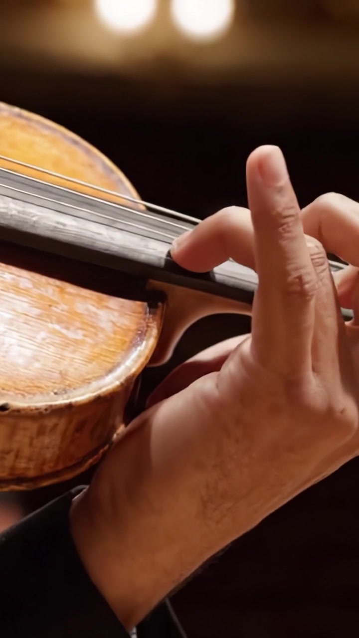 Masterful Handcrafting of Melodies: An Elegant Display of Violin Technique Captured in Two Frames of Artistic Expression