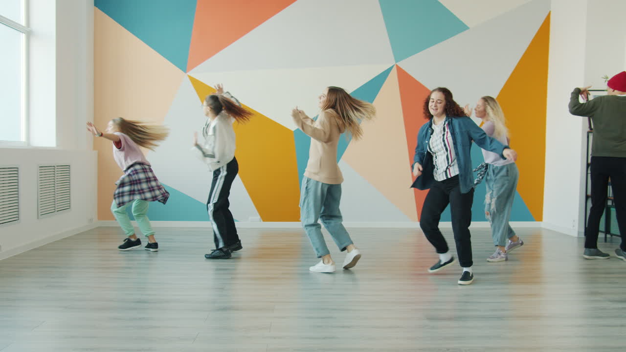 Group of young women dancing