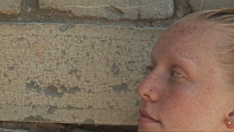 close up intimate shot off young woman in quiet reflection and inner calm