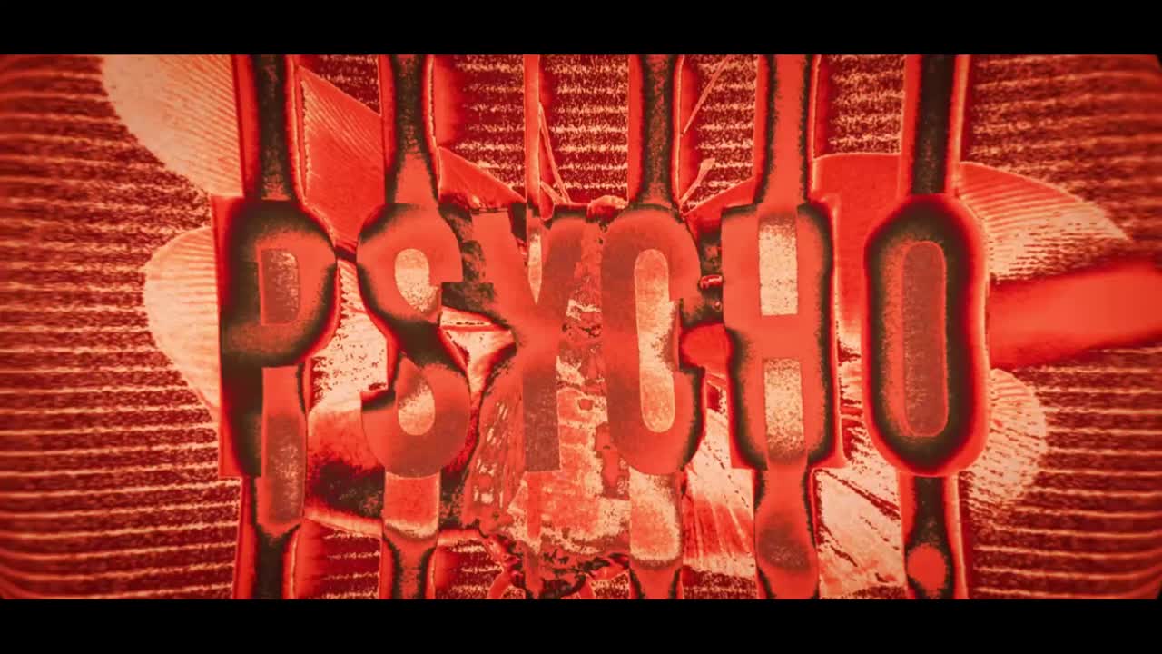 A creative psycho-style collage intro with bold visuals
