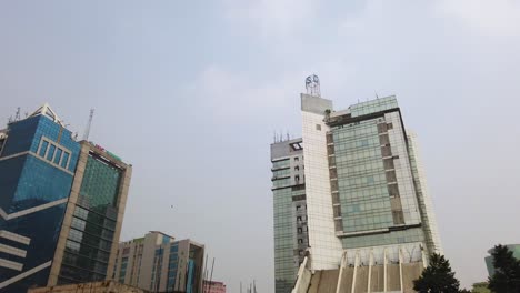 modern city skyline with skyscrapers and office buildings