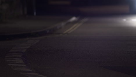 Night-Scene-Of-Traveling-Car-On-Asphalt-Road-Of-The-City