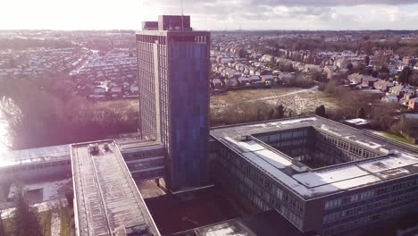 Pilkingtons-glass-head-quarters-blue-high-rise-business-office-park-and-townscape-aerial-view