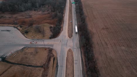 semi-trailer truck speeds on ramp entering interstate-highway i-94 illinois