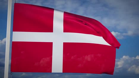 denmark flag waving patriot national pride - video animation