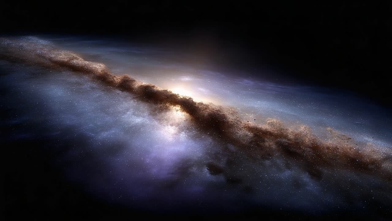 A Stunning View of the Cosmic Landscape: The Cosmic Spiral Galaxy Captured in Multicolored Hues and Radiating Stars Through the Vastness of Space