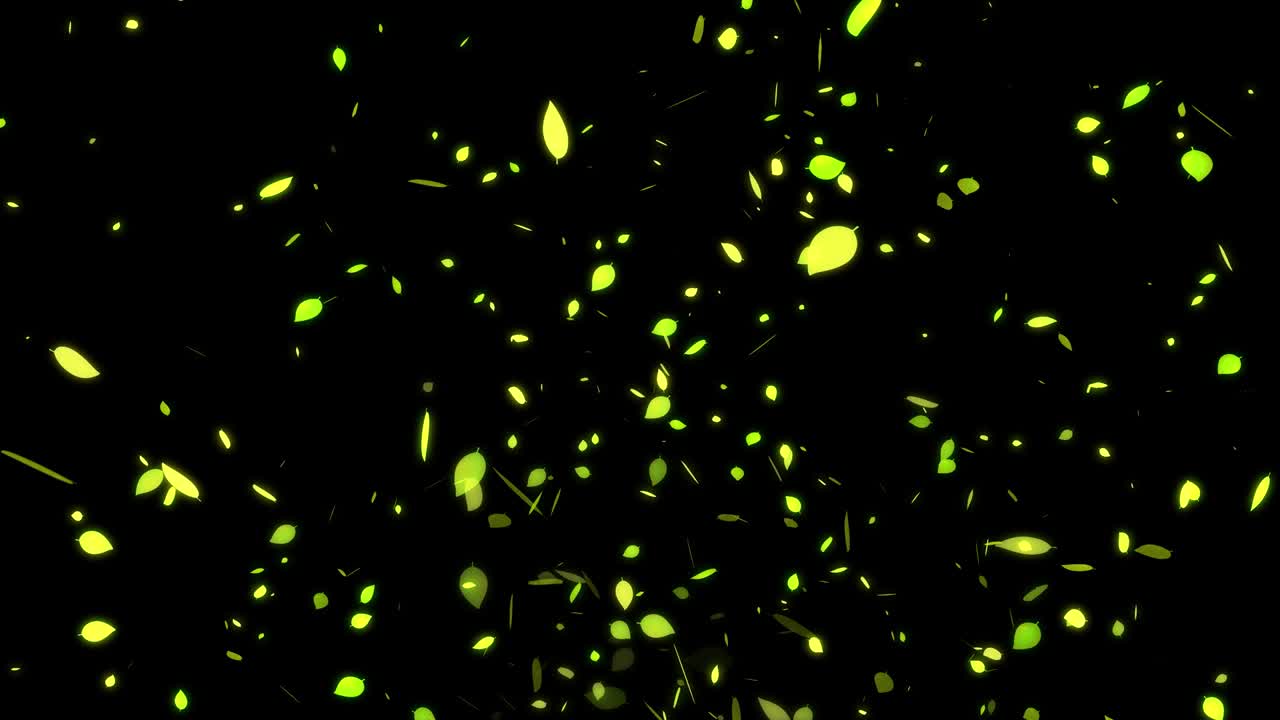 노란색 죽은 잎, 가을의 잎, 추석, 떠오르는 입자, 모션 그래픽